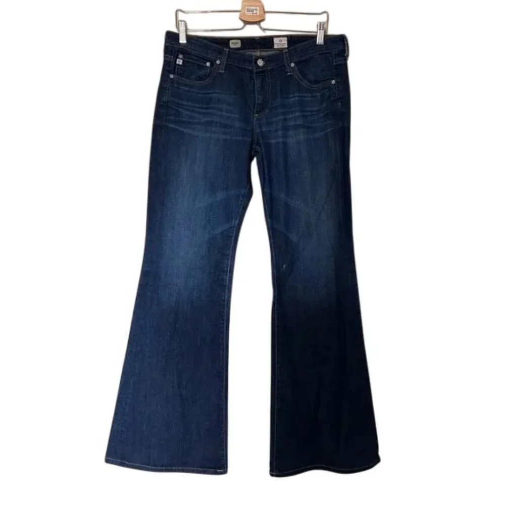 AG Adriano Goldschmied Women's Flare Jeans - Dark Blue - Picture 4 of 11